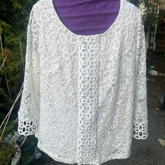 TanJay Tops - TanJay White Lace Blouse